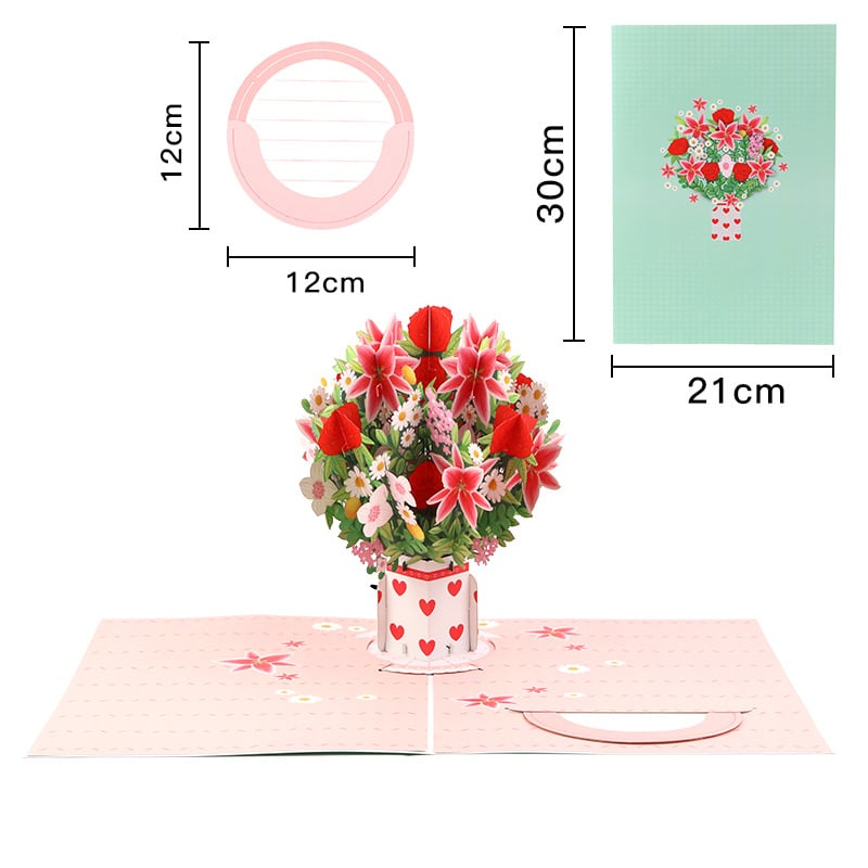 FOREVER-BLOOMING 3D VALENTINE'S POP-UP CARD Write down your love for her and make her smile 💖💌