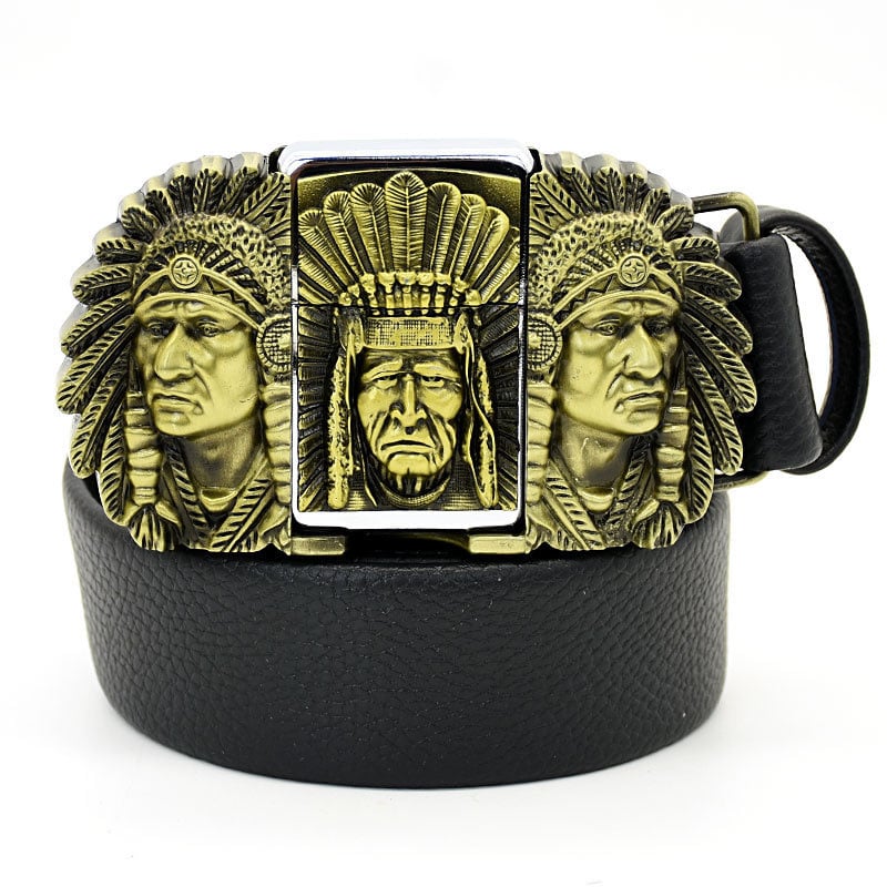 🆕 New Arrival Sale | Free Shipping Genuine Leather Belt with Lighter 🔥🧷