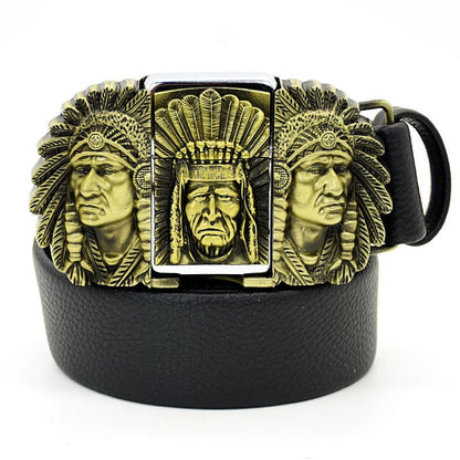 🆕 New Arrival Sale | Free Shipping Genuine Leather Belt with Lighter 🔥🧷