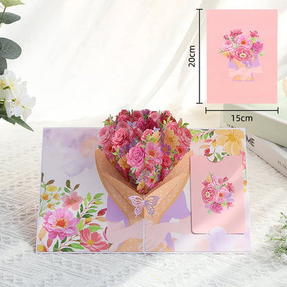 FOREVER-BLOOMING 3D VALENTINE'S POP-UP CARD Write down your love for her and make her smile 💖💌