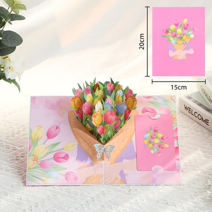 FOREVER-BLOOMING 3D VALENTINE'S POP-UP CARD Write down your love for her and make her smile 💖💌
