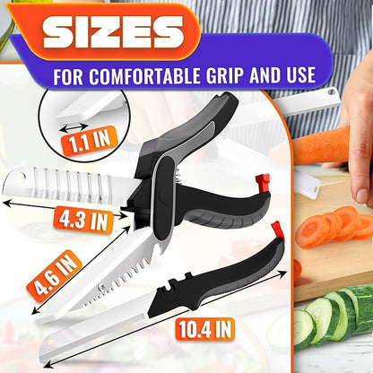✂️ Clearance Sale 🧹 Kitchen Shears with Built-in Board | Chop & Pour Directly Into Bowls 🥗✨